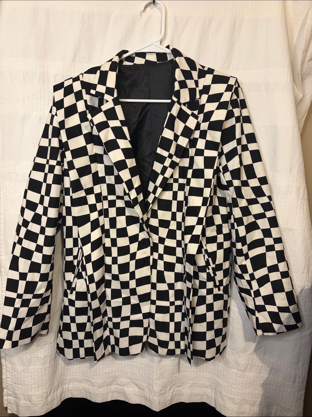Black/white checkered blazer size small